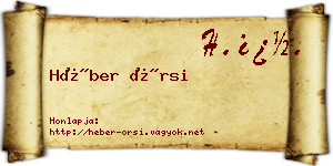 Héber Örsi névjegykártya