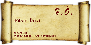 Héber Örsi névjegykártya
